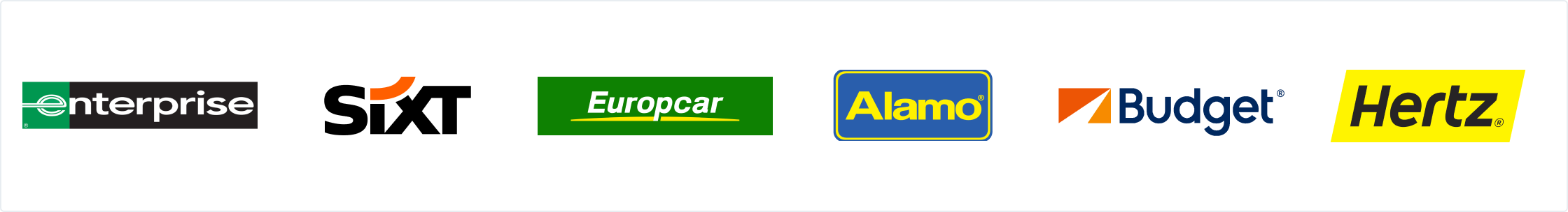 Ofertas de las grandes compañías de alquiler de coches: Enterprise, Sixt, Europcar, Alamo, Budget o Hertz